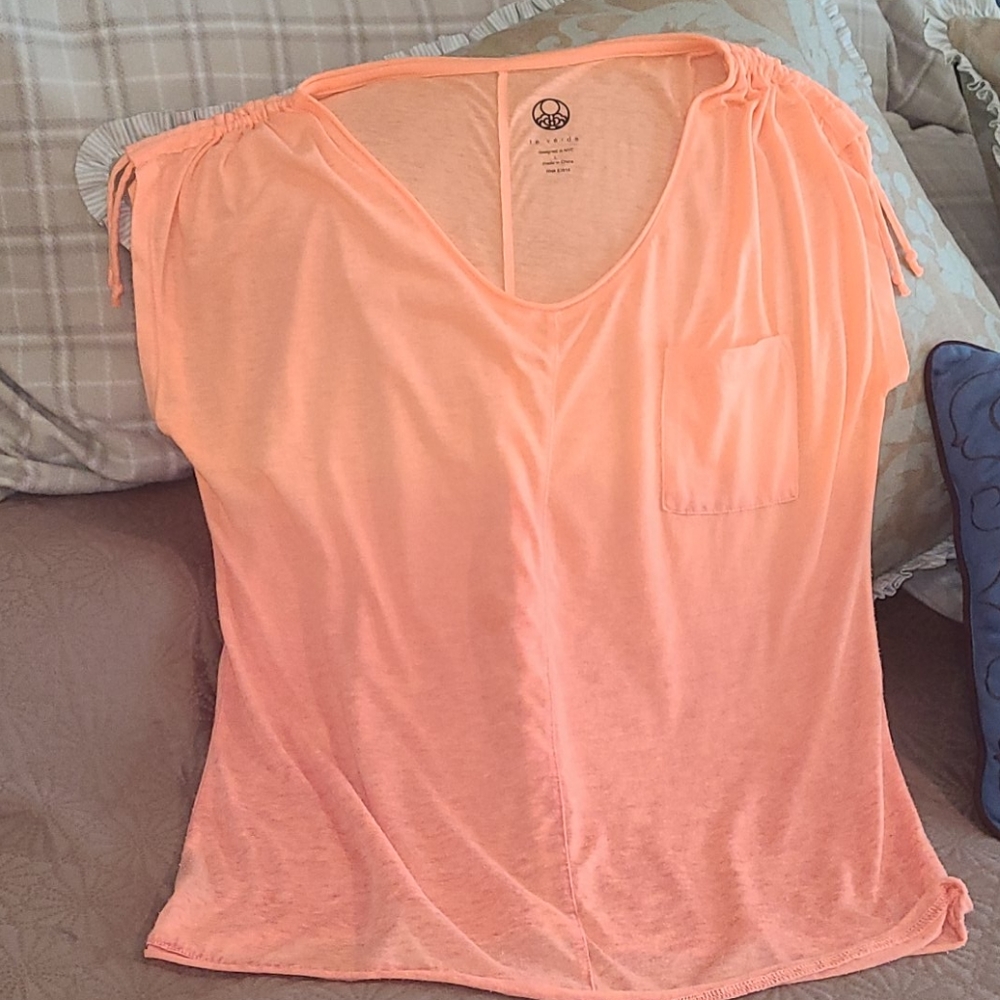 Tee Shirt, Te Verde - NYC, L, Sleeveless Scrunch